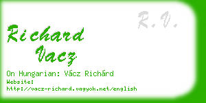 richard vacz business card