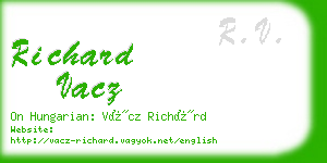 richard vacz business card